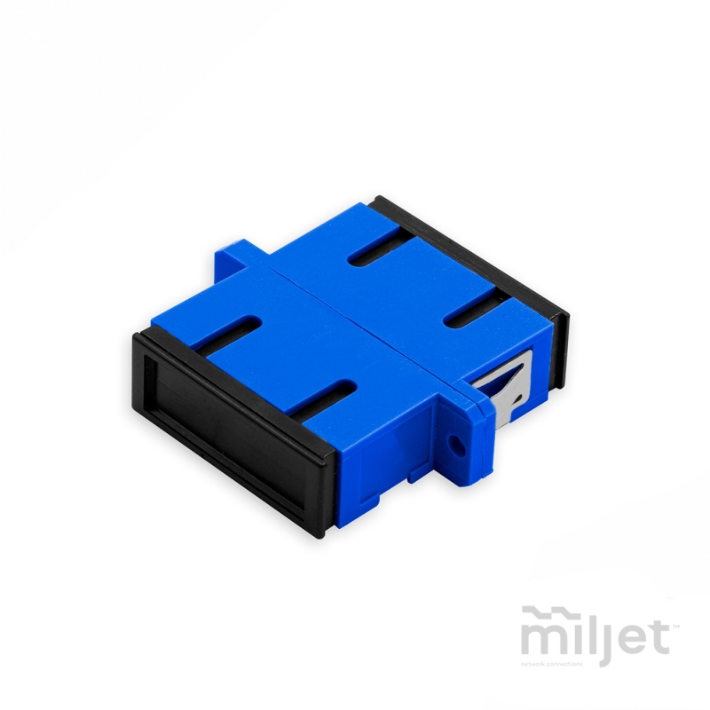 Adaptador Acoplador Óptico SC/UPC para SC/UPC SM, Duplex Monomodo Azul com Flange