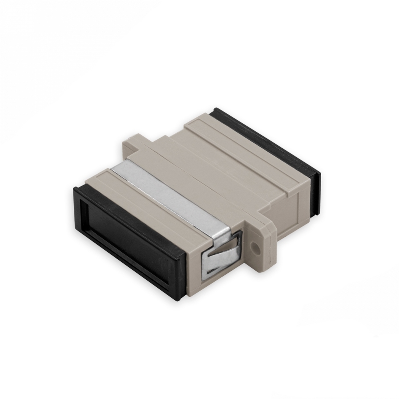 Adaptador Acoplador Óptico SC/UPC para SC/UPC MM, Duplex Multimodo Bege com Flange