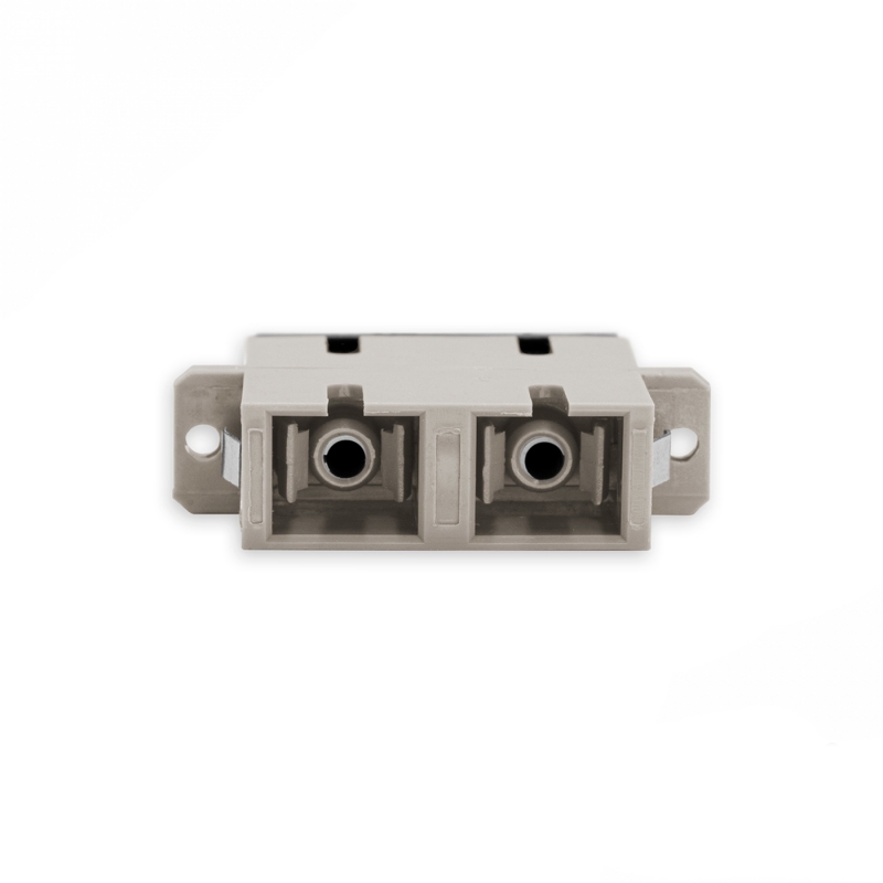 Adaptador Acoplador Óptico SC/UPC para SC/UPC MM, Duplex Multimodo Bege com Flange