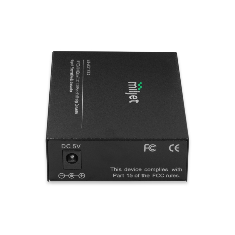 MJ-MC3120LX Conversor de Mídia SMF 1310nm 20km, SC Fixo Duplex 1000Base-LX SFP para 10/100/1000Base-T RJ45, AC 100V~240V