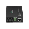 MJ-MC3120DS Conversor de Mídia SMF, DIP Switch, 1310nm 20km, SC Fixo Duplex 1000Base-LX SFP para 10/100/1000Base-T RJ45, AC 100V~240V