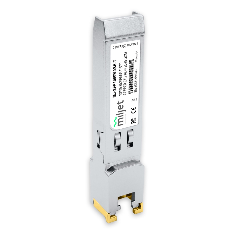 10/100/1000BASE-T SFP, COPPER ETH 100M RJ45 DDM, transceptor óptico Miljet