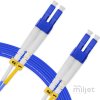 Cordão Óptico 10m, LC/UPC-LC/UPC, SM BLI G657-A1 9/125, OS2 Duplex 2.0mm LSZH ABNT Azul, Fibra Monomodo Miljet