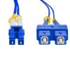 Cordão Óptico 10m, LC/UPC-SC/UPC, SM BLI G657-A1 9/125, OS2 Duplex 2.0mm LSZH ABNT Azul, Fibra Monomodo Miljet