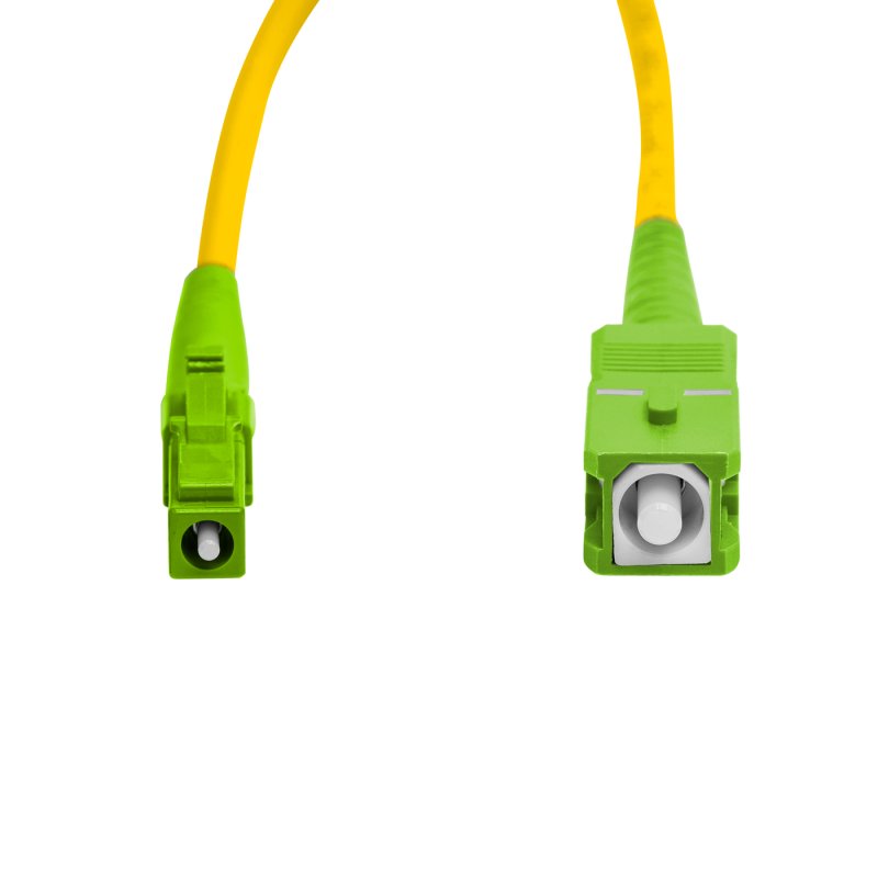 Cordão Óptico 1m, LC/APC-SC/APC, SM BLI G657-A1 9/125, OS2 Simplex 3.0mm LSZH Amarelo, Fibra Monomodo Miljet