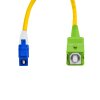 Cordão Óptico 25m, LC/UPC-SC/APC SM BLI G657-A1 9/125, OS2 Simplex 3.0mm LSZH Amarelo, Fibra Monomodo Miljet