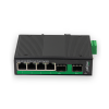 Switch PoE Industrial de Liga de Alumínio MAAIS-4G2XP 4P, 4xRJ45 GbE PoE 78W, 2xSFP GbE, Trilho DIN, Fonte DC 12~52V, Temp. -40°C~80°C, Não Gerenciável