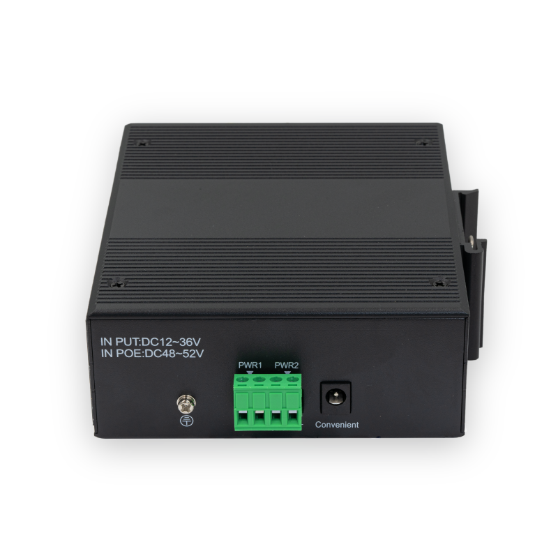 Switch PoE Industrial de Liga de Alumínio MAAIS-08GP 8P, 8xRJ45 GbE PoE 120W, Trilho DIN, Fonte DC 12~52V, Temp. -40°C~80°C, Não Gerenciável