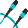 Cabo MPO para MPO Fêmea 2m, 12 Fibras, OM3 G651.1 50/125 Multimodo, Tipo B LSZH Aqua Miljet