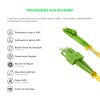 Cordão Óptico 10m, LC/APC-SC/APC, SM BLI G657-A2 9/125, OS2 Duplex 2.0mm LSZH Amarelo, Fibra Monomodo Miljet