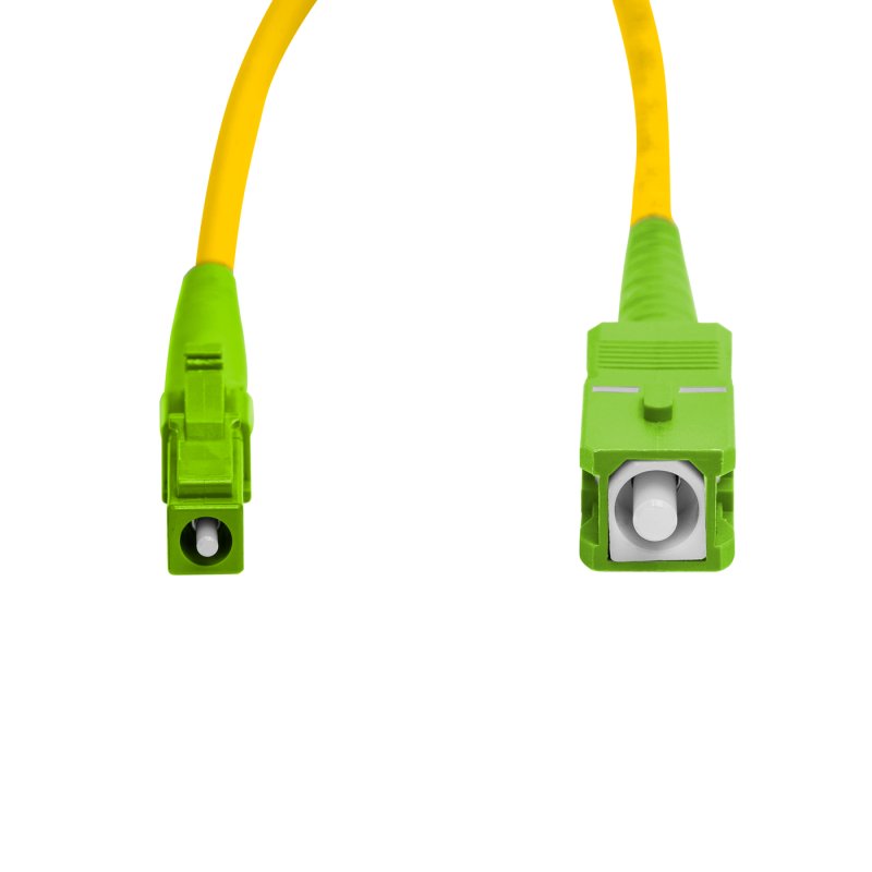 Cordão Óptico 10m, LC/APC-SC/APC, SM BLI G657-A2 9/125, OS2 Simplex 3.0mm LSZH Amarelo, Fibra Monomodo Miljet