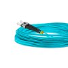 Cordão Óptico 10m, LC/UPC-ST/UPC, MM G651.1 50/125, OM3 Duplex 2.0mm LSZH Aqua, Fibra Multimodo Miljet
