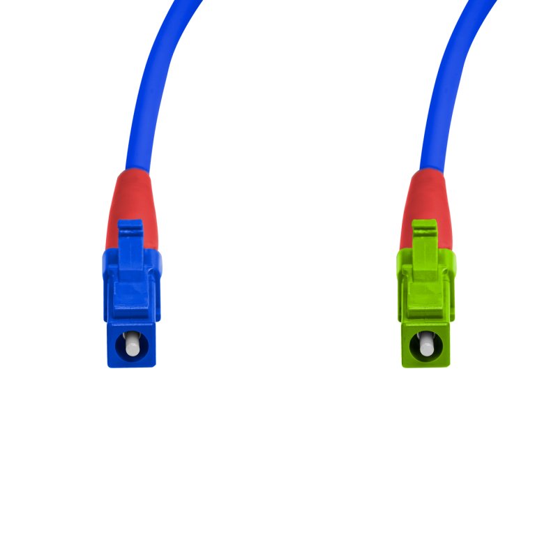 Cordão Óptico 2.5m, LC/UPC-LC/APC, SM BLI G657-A2 9/125 0.12dB IL OS2 Simplex 3.0mm LSZH ABNT Azul, Fibra Monomodo Miljet