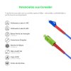 Cordão Óptico 2.5m, LC/UPC-SC/APC, SM BLI G657-A2 9/125 0.12dB IL OS2 Simplex 3.0mm LSZH ABNT Azul, Fibra Monomodo Miljet