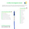 Cordão Óptico 2.5m, LC/UPC-SC/APC, SM BLI G657-A2 9/125, OS2 Simplex 3.0mm LSZH ABNT Azul, Fibra Monomodo Miljet