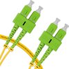 Cordão Óptico 2m, SC/APC-SC/APC SM BLI G657-A2 9/125, OS2 Duplex 2.0mm LSZH Amarelo, Fibra Monomodo Miljet