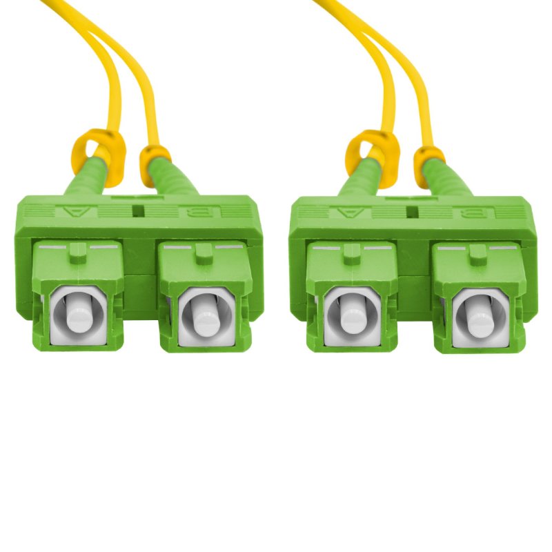 Cordão Óptico 2m, SC/APC-SC/APC SM BLI G657-A2 9/125, OS2 Duplex 2.0mm LSZH Amarelo, Fibra Monomodo Miljet