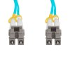 Cordão Óptico 30m, LC/UPC-LC/UPC, MM G651.1 50/125, OM3 Duplex 2.0mm LSZH Aqua, Fibra Multimodo Miljet