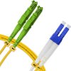 Cordão Óptico 3m, E2000/APC-LC/UPC, SM BLI G657-A2 9/125, OS2 Duplex 2.0mm LSZH Amarelo, Fibra Monomodo Miljet
