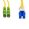 Cordão Óptico 3m, E2000/APC-LC/UPC, SM BLI G657-A2 9/125, OS2 Duplex 2.0mm LSZH Amarelo, Fibra Monomodo Miljet