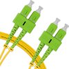 Cordão Óptico 5m, SC/APC-SC/APC SM BLI G657-A2 9/125, OS2 Duplex 2.0mm LSZH Amarelo, Fibra Monomodo Miljet