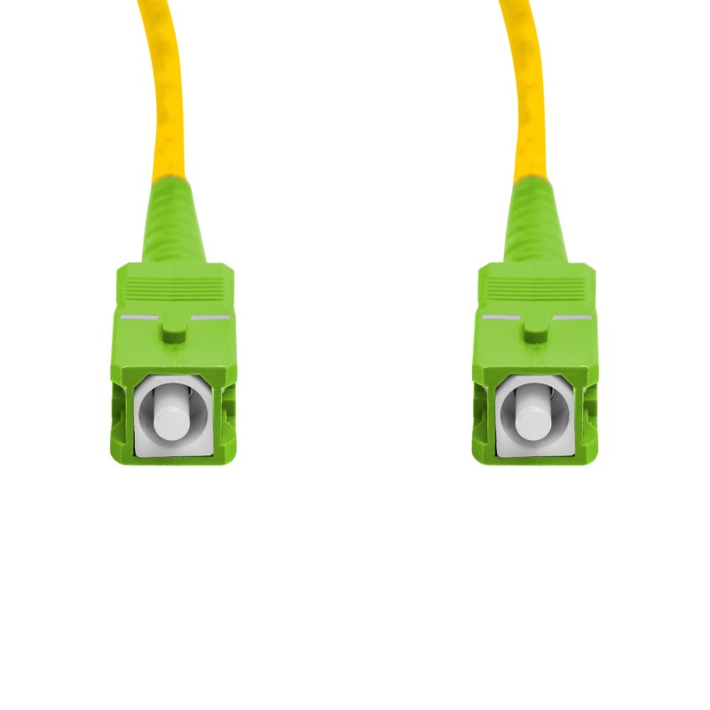 Cordão Óptico 5m, SC/APC-SC/APC, SM BLI G657-A2 9/125, OS2 Simplex 3.0mm LSZH Amarelo, Fibra Monomodo Miljet